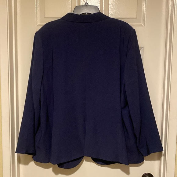Candace Cameron Bure EUC Boyfriend Blazer 2X Petite in Midnight Blue Fully Lined - Picture 7 of 12